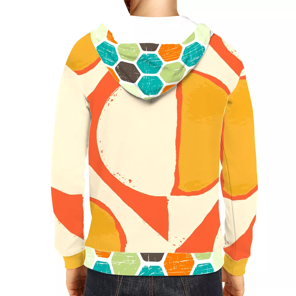 Abstract Orange Unisex Pullover Hoody