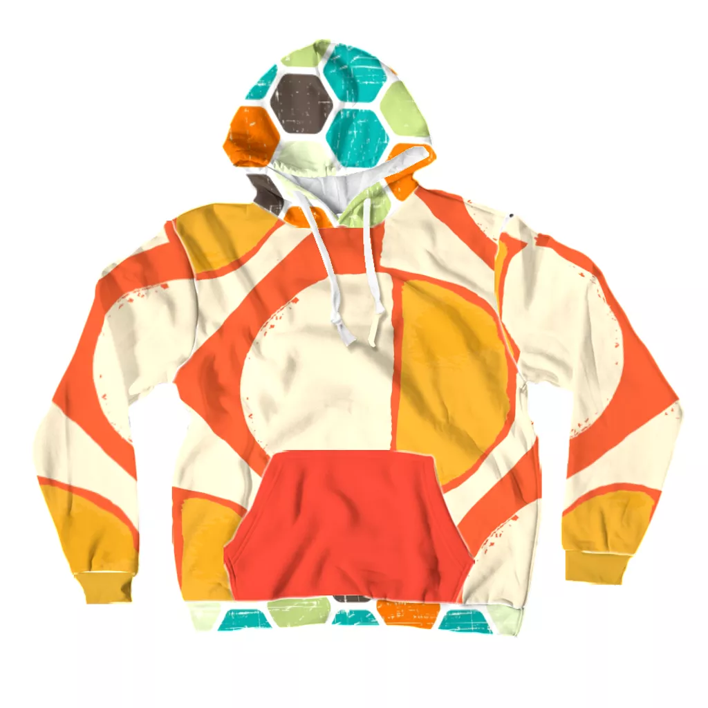 Abstract Orange Unisex Pullover Hoody