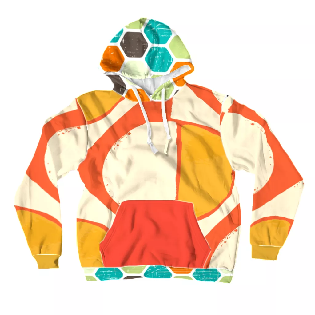 Abstract Orange Unisex Pullover Hoody