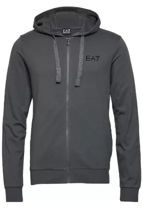 Armani EA7 ID Logo Zip Hoodie Grey