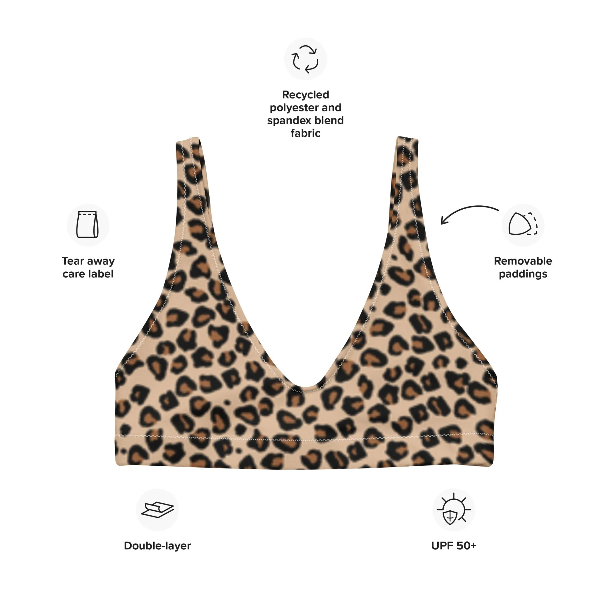 BELLA ECO PADDED BIKINI TOP | LEOPARD