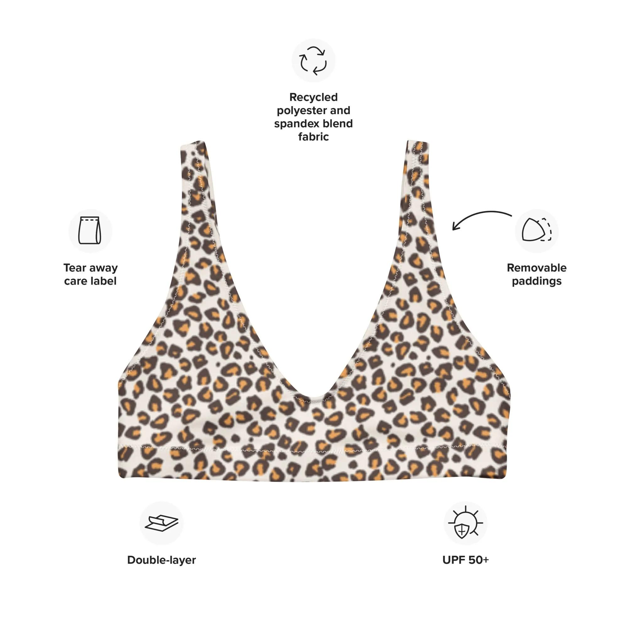 BELLA ECO PADDED BIKINI TOP | LEOPARDA