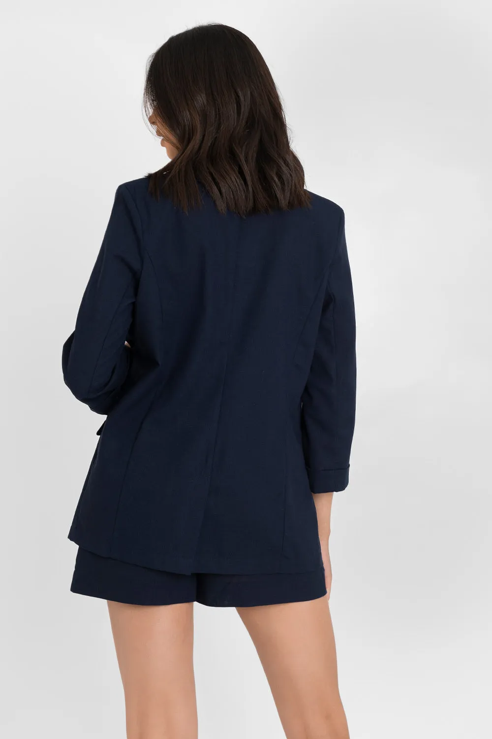 Blazer abierto fit recto con solapa