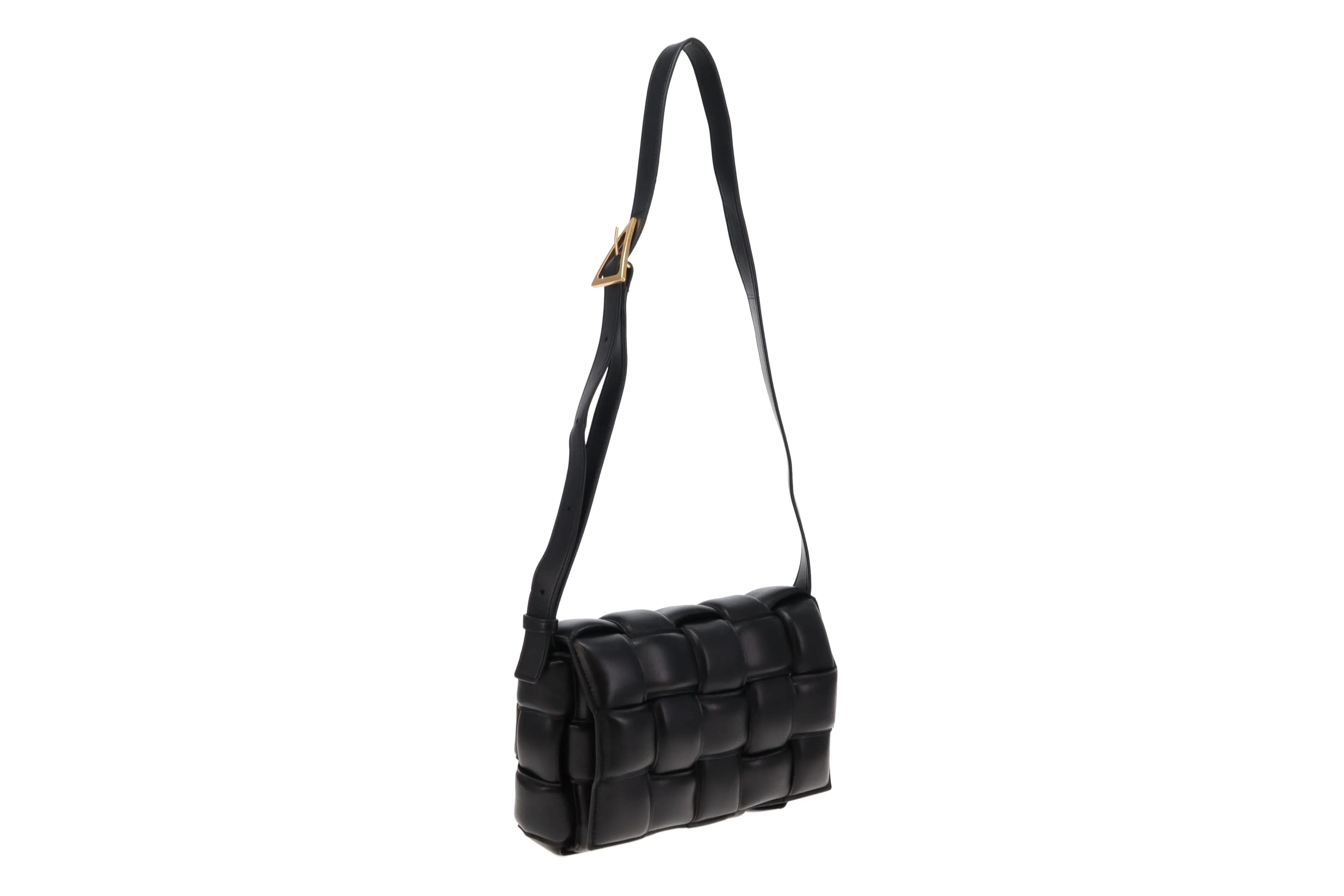 Bottega Veneta Black Padded Intrecciato Leather Cassette