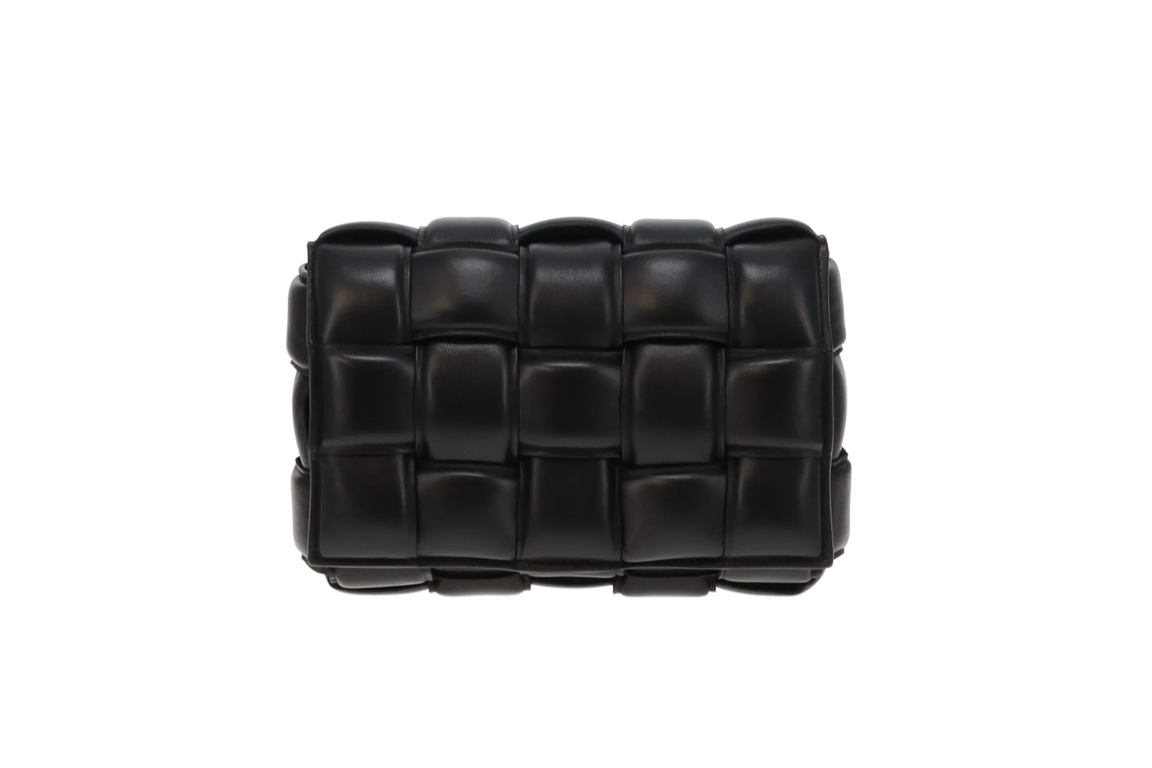 Bottega Veneta Black Padded Intrecciato Leather Cassette