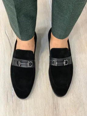 Buckled Suede Shoes Black