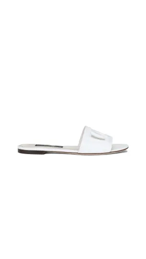 Calfskin Slides With DG Logo - White