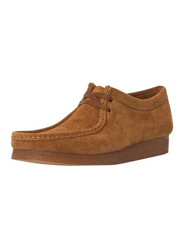 Clarks Originals Wallabee Suede Shoes - Cola