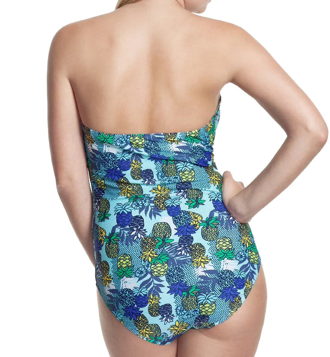 Cleo by Panache Carmen Padded Bandeau Strapless Swimsuit (CW0110) - Tropical Print