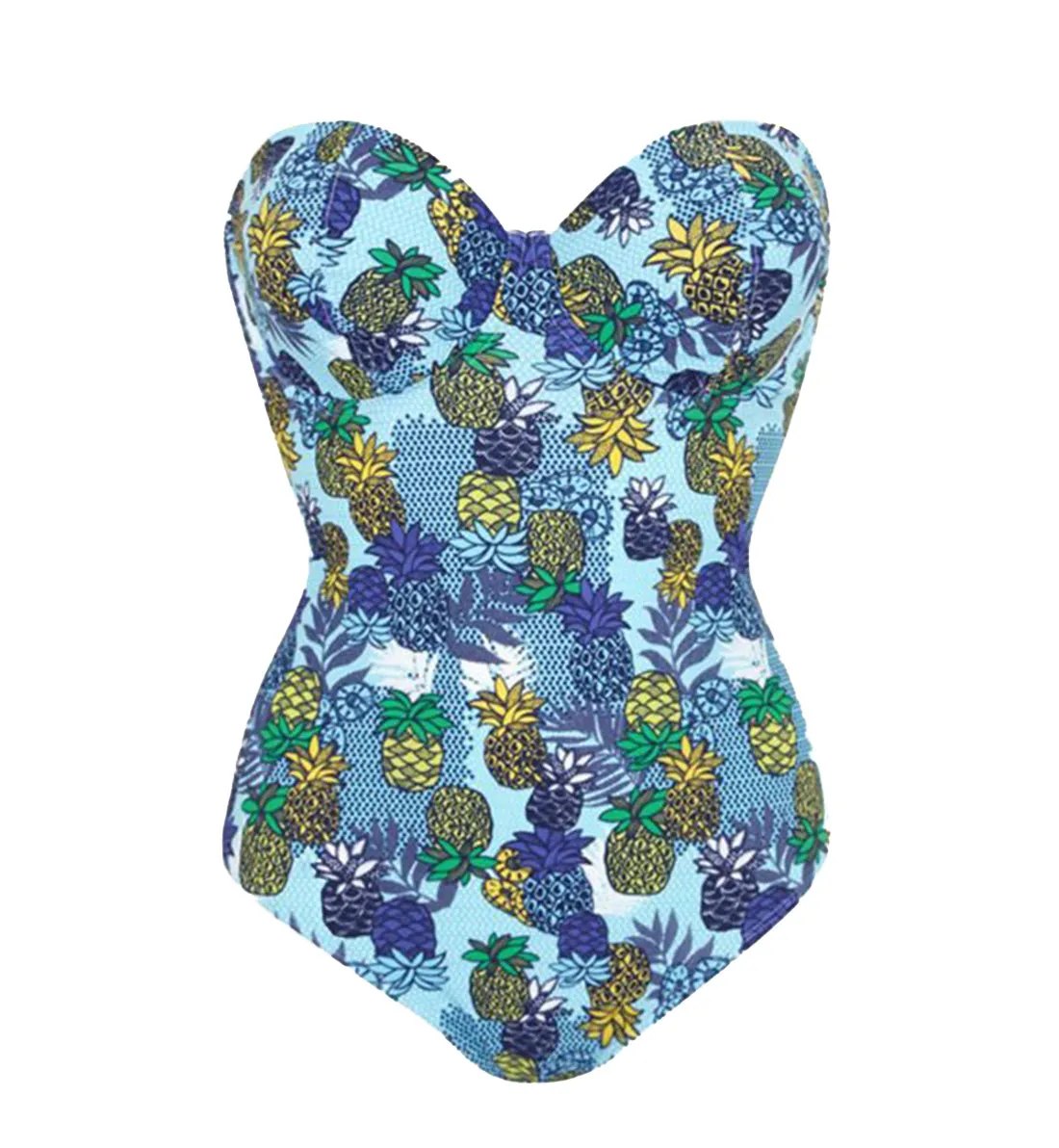 Cleo by Panache Carmen Padded Bandeau Strapless Swimsuit (CW0110) - Tropical Print