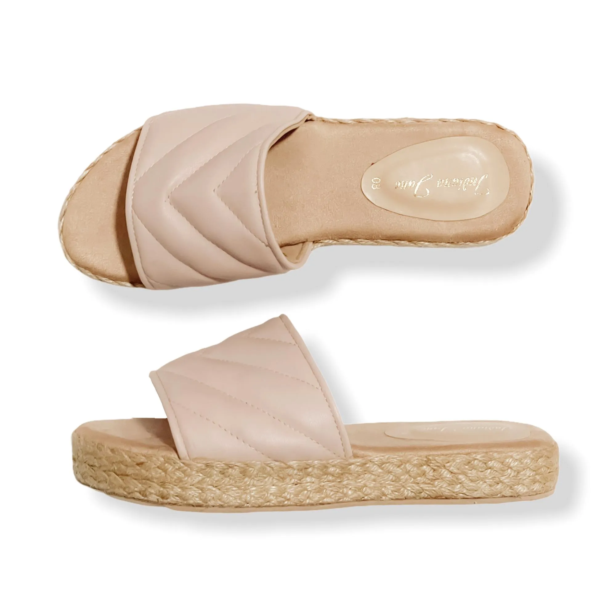 HARMONY Quilt Strap Low-Platform Abaca Slides