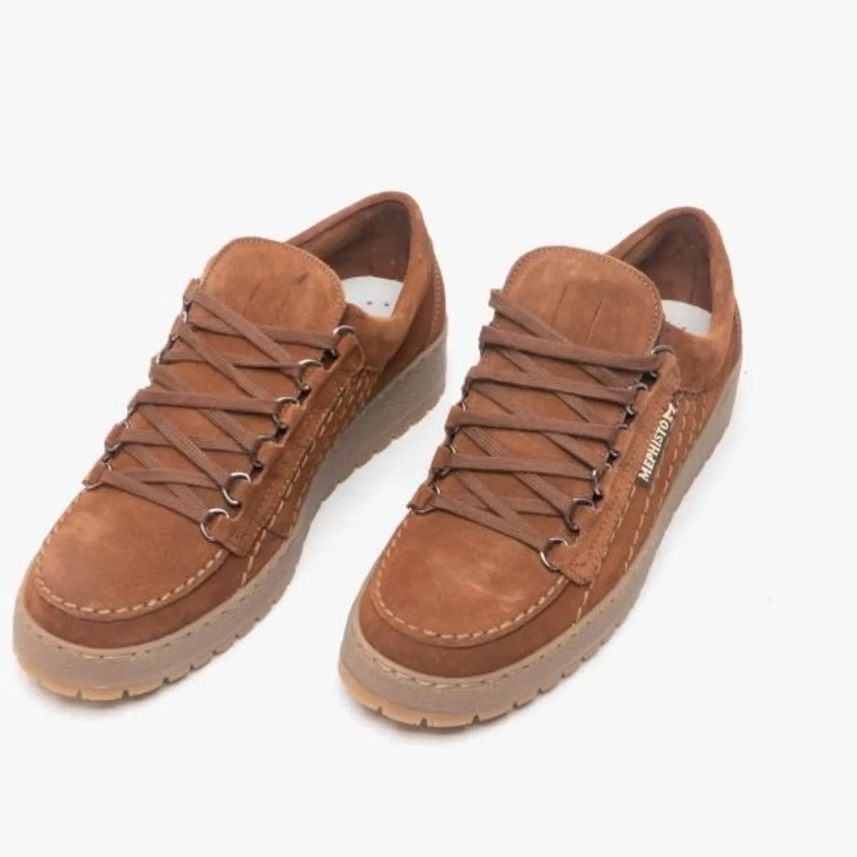 MEPHISTO Rainbow Velours Suede Shoes - Brown