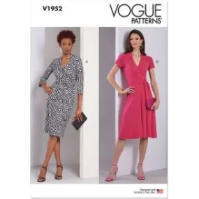 Misses Wrap Dresses Vogue Sewing Pattern 1952