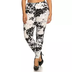 Plus size floral graphic leggings