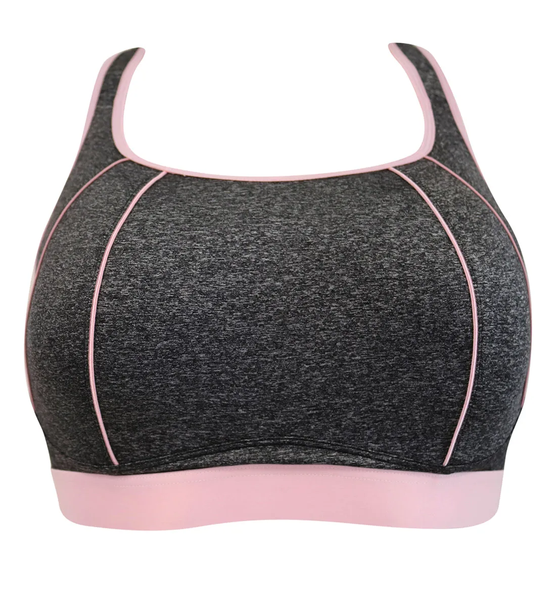 Pour Moi Energy Spirit Underwire Light Padded Cross Back Sports Bra (97005) - Grey/Pink