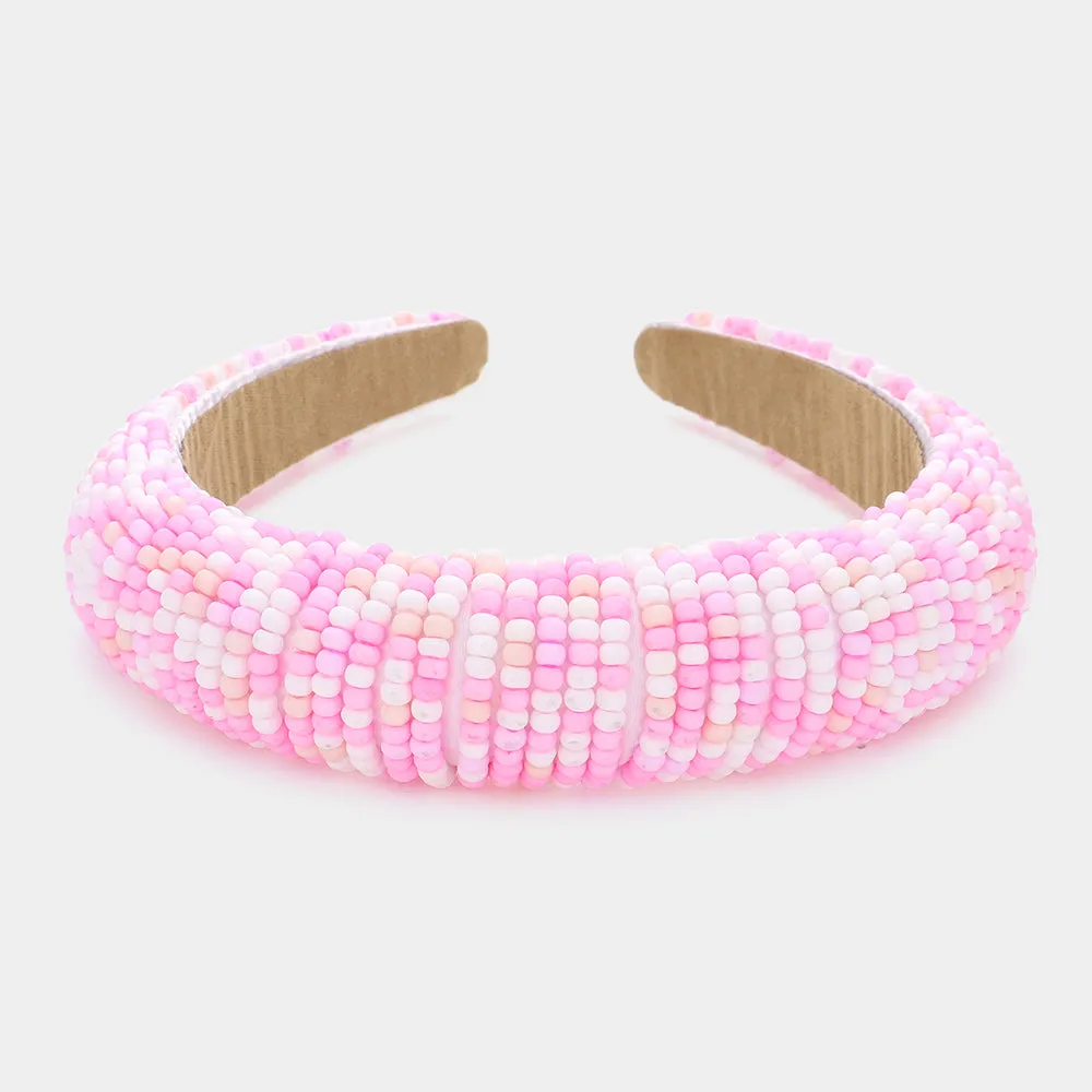 Seed Beaded Padded Headband