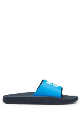 Slides with logo-branded straps