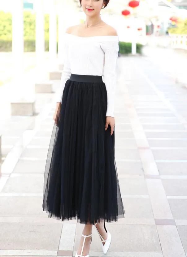 Wine Red Tulle Long Skirt, Women Tulle Skirts, Fashionable Women Skirts